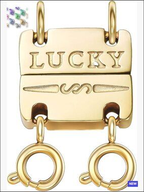 Lucky Necklace Layering Clasp Separator for Stackable Multiple Necklaces Gold